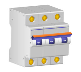 fuse box electrical switch panel modular isolated - 3d illustration