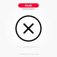 Yes or no icon. Checkmark and check symbol. Approval. Like and dislike icon. X or approve or deny line art vector icon. No symbol. Checkmark and cross sign. False, red deny sign.
