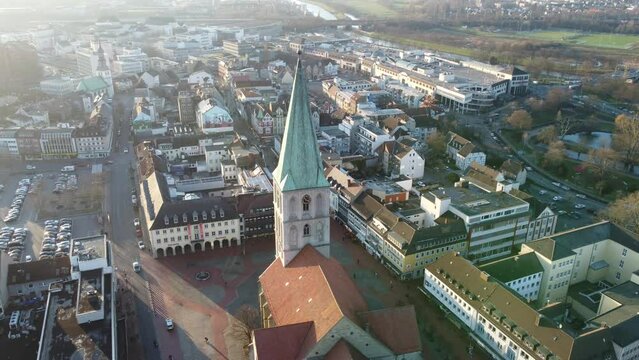 Aerial view of Hamm, Germany on a sunny day.