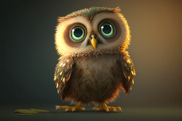The Adorable Owl 3D Character. Generative AI