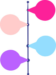 Vertical timeline diagram illustration