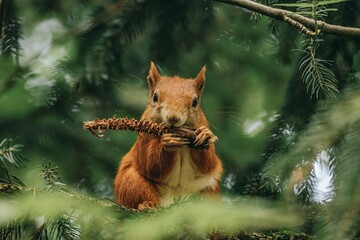 Squirrel sitting in a tree