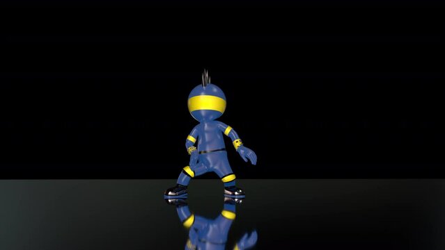 Bubble Punk Dancer Loop 3D Animation With Alpha Video