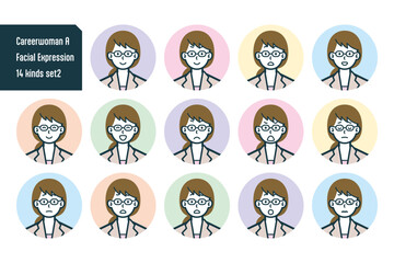 キャリアウーマンのバストショット14点セットNo.2