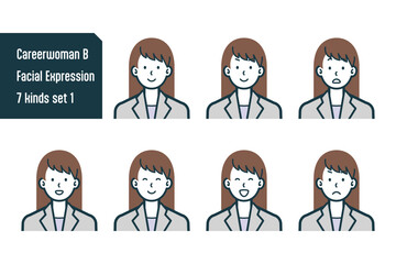 キャリアウーマンのバストショット7点セットNo.1