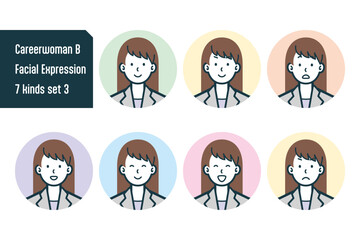 キャリアウーマンのバストショット7点セットNo.3