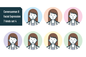 キャリアウーマンのバストショット7点セットNo.4