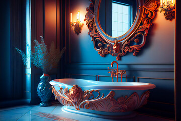  Luxury  Bathroom Interior.  Generative AI.