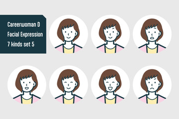 キャリアウーマンのバストショット7点セットNo.5