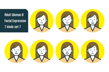 私服の女性のバストショット7点セットNo.7