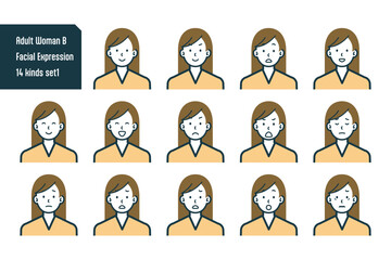 私服の女性のバストショット14点セットNo.1