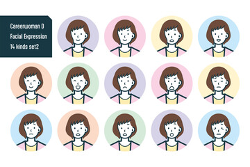 キャリアウーマンのバストショット14点セットNo.2