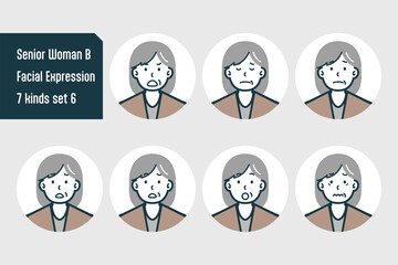 シニア女性のバストショット7点セットNo.6