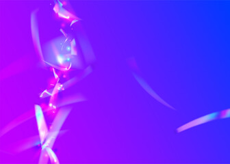 Naklejka na ściany i meble Kaleidoscope Sparkles. Crystal Foil. Light Glitter. Pink Laser Tinsel. Modern Art. Transparent Confetti. Disco Festival Wallpaper. Blur Element. Purple Kaleidoscope Sparkles