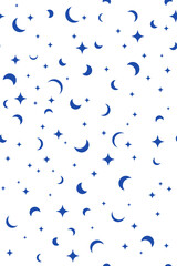 Moon phases, stars and sprinkles vector seamless pattern. Astronomy vector fashion print. Modern textile design. Astrology and magic simple fabric print. Contemporary surface design.