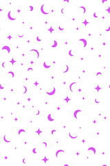 Moon phases, stars and sprinkles vector seamless pattern. Astronomy vector fashion print. Modern textile design. Astrology and magic simple fabric print. Contemporary surface design.