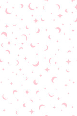 Moon phases, stars and sprinkles vector seamless pattern. Astronomy vector fashion print. Modern textile design. Astrology and magic simple fabric print. Contemporary surface design.