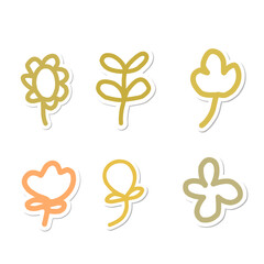 Cute flowers and plants sticker. Editable vector format file