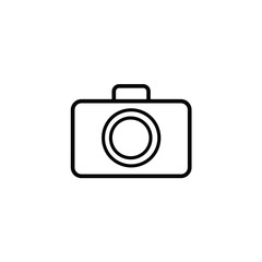 A vector illustration black camera icon isolated on white background. Use for business, banner, web, Company.