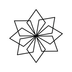 A vector illustration black Geometric icon isolated on white background. Use for Company, banner, web.