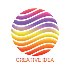 A vector illustration colorful broken round shape with Creative Idea motivated text isolated on white background. Use for logo, company, banner, website