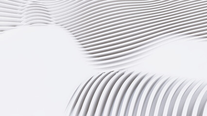 Abstract Curved Shapes. White Circular Background.