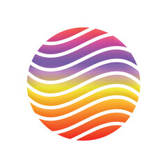 Vector illustration Colorful logo design, abstract concept of 3D icon. Colorful dimensional globe, world. Modern isolated decorative element.