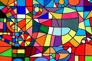 mosaic pattern painting. Generative AI.