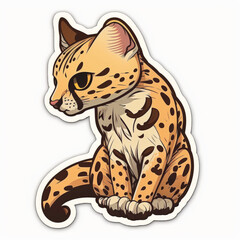 Fototapeta na wymiar Cute Animal Sticker, Printable Illustration, High Quality, Generative AI