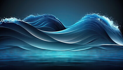 blue wave background, Made by AI,Artificial intelligence
