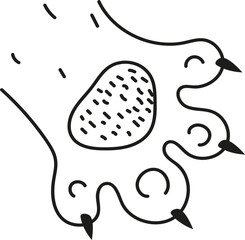Cat paws tattoo doodle footprints of kitty. Vector illustration of animals paws.