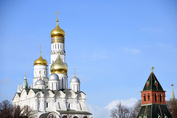 Moscow Kremlin architecture, popular landmark.