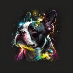 Generative AI - SpaceAnimals 086: A digital painting of a vivid color space animal - obrazy, fototapety, plakaty