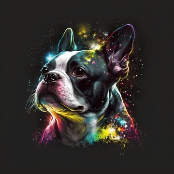 Generative AI - SpaceAnimals 086: A digital painting of a vivid color space animal