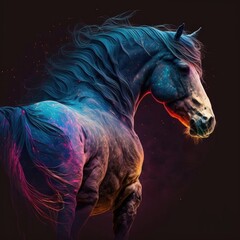 Generative AI - SpaceAnimals 048: A digital painting of a vivid color space animal