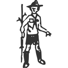 Boy Scout Troop Vintage Illustration Vector