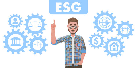 Flat  Conceptual Illustration of ESG Awareness