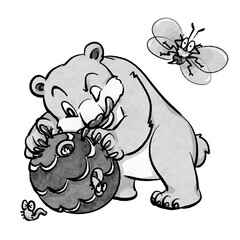 くま イラスト モノクロ