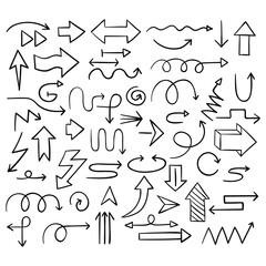 Hand-drawn vector arrows set. Vector EPS.