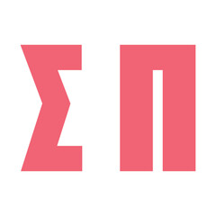 Sigma and pi symbol. Summation and product notation. Greek alphabet