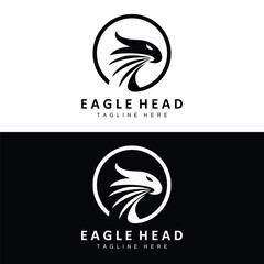 Eagle Head Logo Design, Flying Feather Animal Wings Vector, Product Brand Icon Illustration