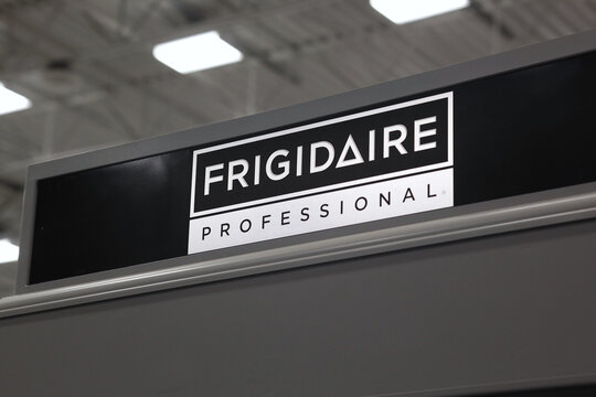 Honolulu, HI - December 27, 2022: Home appliance manufacturer Frigidaire display sign at shopping center