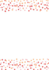 シンプルな紙吹雪のフレーム・背景_縦（ピンク）