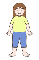 裸足の太った女性