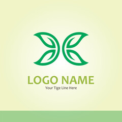 Eco friendly logo design. Butterfly logo icon with green leaf color. Abstract butterfly shape, eps10 vector