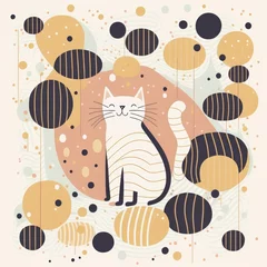 Fototapeten seamless background pattern with cats, generative ai © Anna Elizabeth