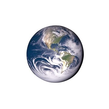 The Blue Marble: A Global Perspective from Space Isolated on a White Background Created with Generative AI and Other Techniques