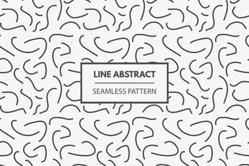 Hand drawn black line curvy wiggly shapes abstract seamless repeat swatch pattern