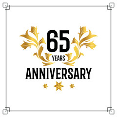 Vector 35th anniversary logo  luxurious golden and black color vector design celebration