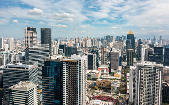 Aerial view of Bonifacio Global City. It is a financial business district in Taguig, Metro Manila, Philippines
